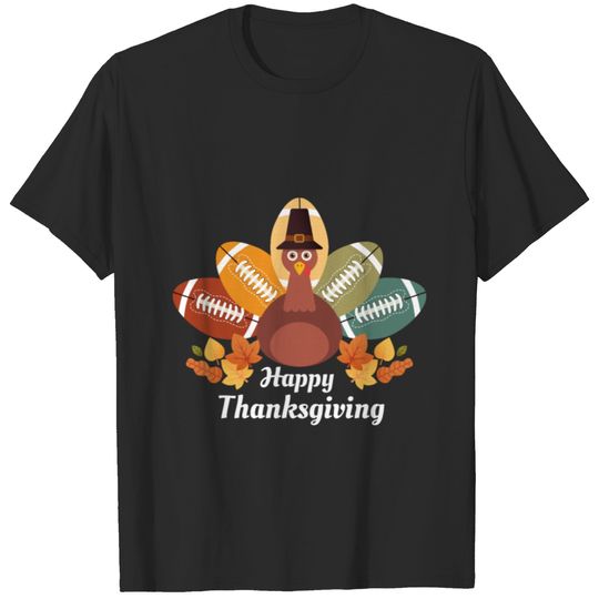 Thanksgiving Turkey Football Funny Apparel Gift T-shirt