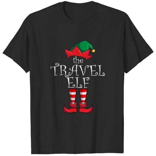 Travel Elf Matching Family Christmas Party Pajamat T-shirt