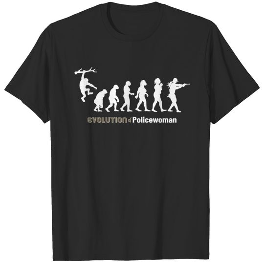 Evolution of Policewoman T-shirt