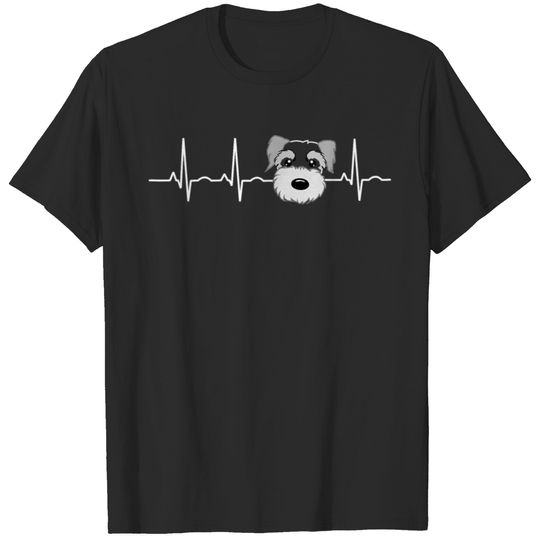 Miniature Heartbeat Mini Schnauzer Face T-shirt