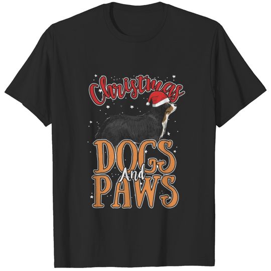 Bernese Mountain Christmas Dogs Paws Shirt T-shirt
