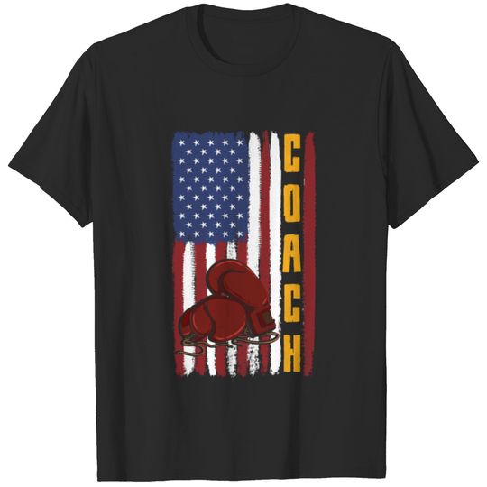 Boxing Coach Boxer USA American Flag T-shirt