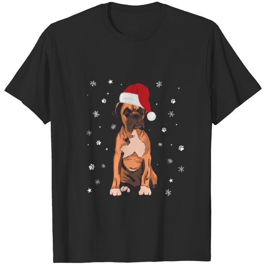 German Boxer Christmas Design T-shirt