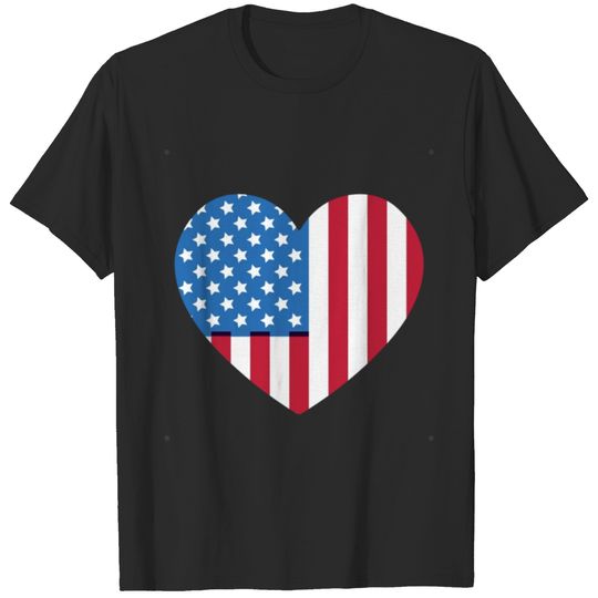 American Flag Heart , 4th of July T-shirt