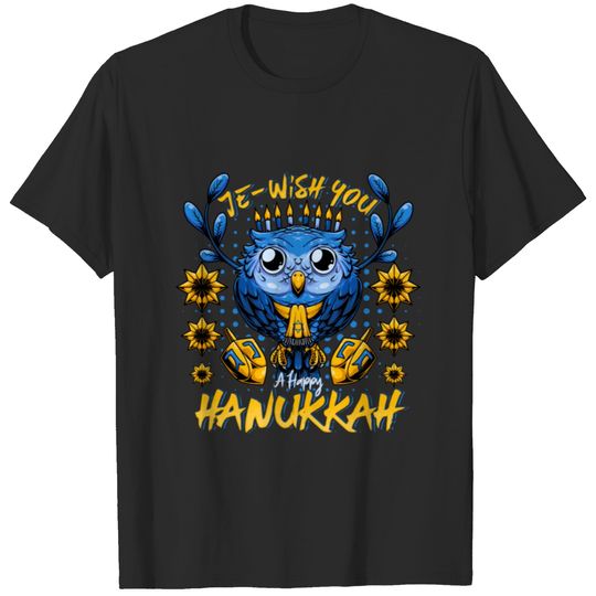 Funny Owl Je-Wish You A Happy Hanukkah T-shirt