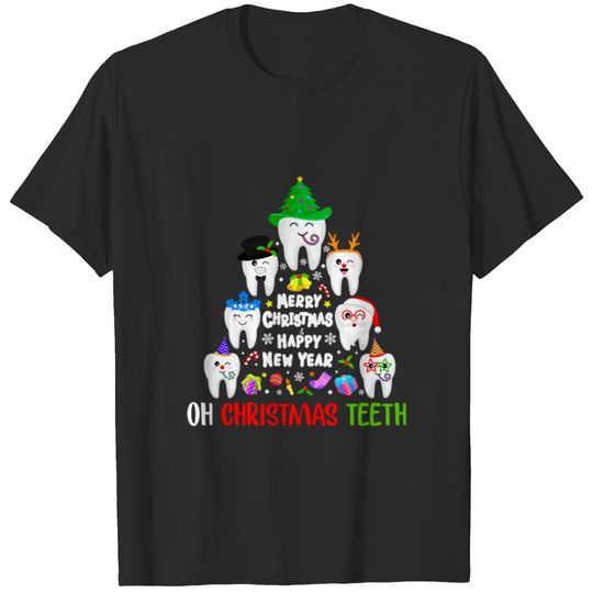 Christmas Teeth Funny Dental Gift Dentist Hygienis T-shirt