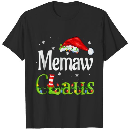 Memaw Claus Shirt Christmas Pajama Family T-shirt