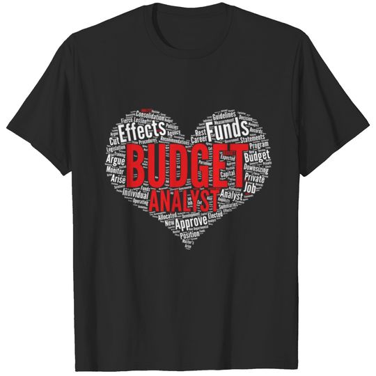 Budget Analyst Heart Shape Word Cloud Design T-shirt
