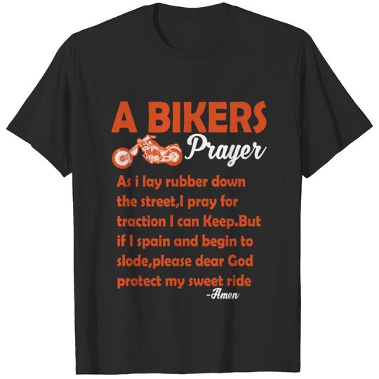 A biker prayer-design biker T-shirt