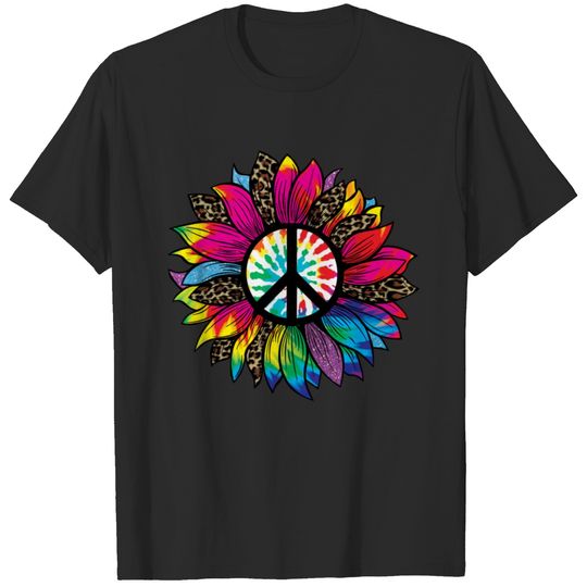 Love Live Laugh Sunflower Tie Dye T-shirt Hippie T T-shirt