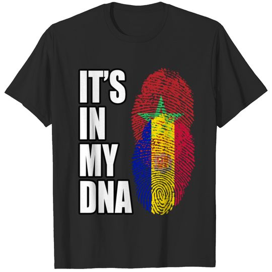 Andorran And Moroccan Mix DNA Flag Heritage T-shirt