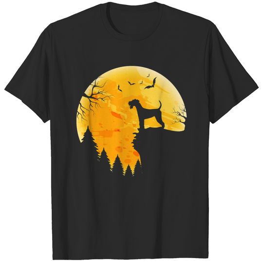 Airedale Terrier Lovers Halloween Moon T Shirt T-shirt