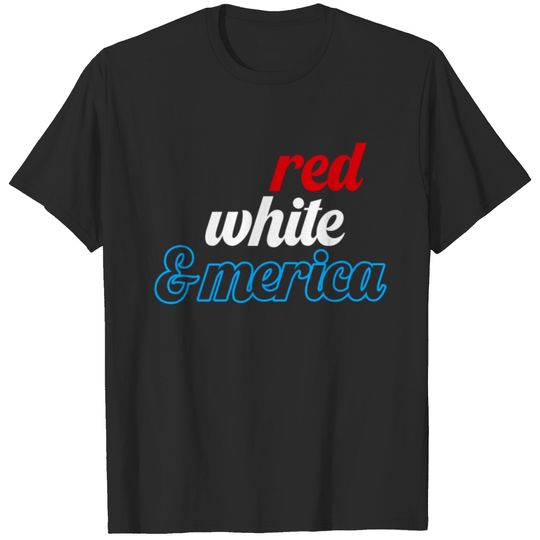 Red White Merica Fourth of July T-shirt
