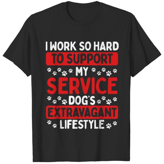 Funny Service Dog Emotional Support Animal Support T-shirt