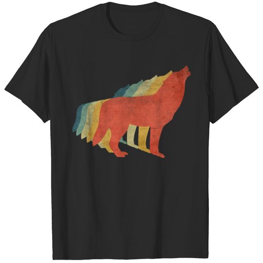 Wolf Retro Vintage Color T-shirt