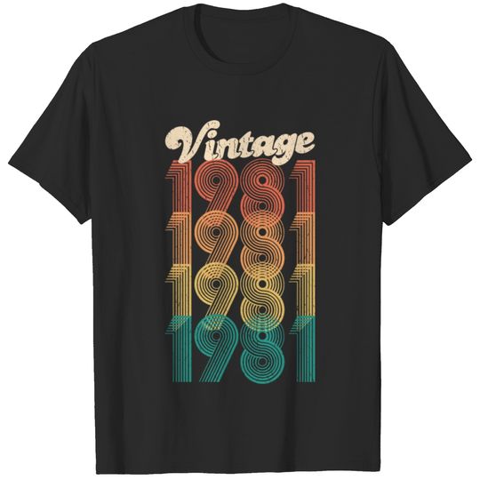 Vintage 1981 Birthday Gift Born '81 Original Parts T-shirt