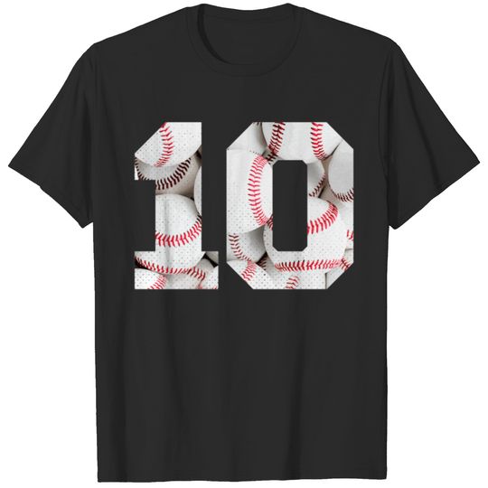 10th Birthday Baseball Boys Baseball Players Party T-shirt