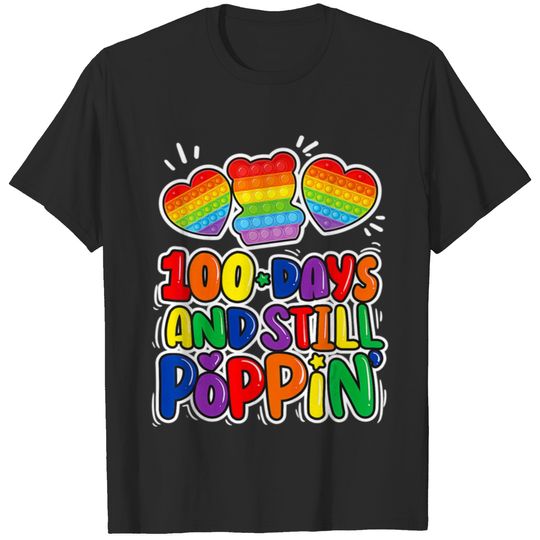 Kids 100 days and still poppin school teacher T-shirt