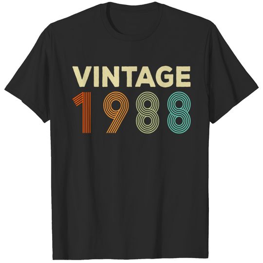 Vintage 1988 retro old school design T-shirt