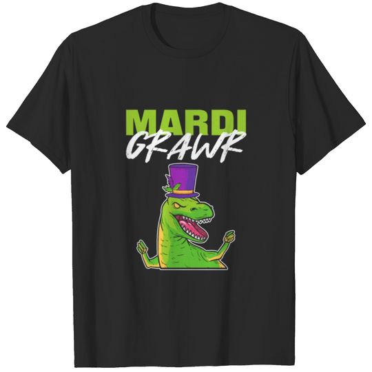 Mardi Grawr Mardi Gras Dinosaur Carnival Costume T-shirt