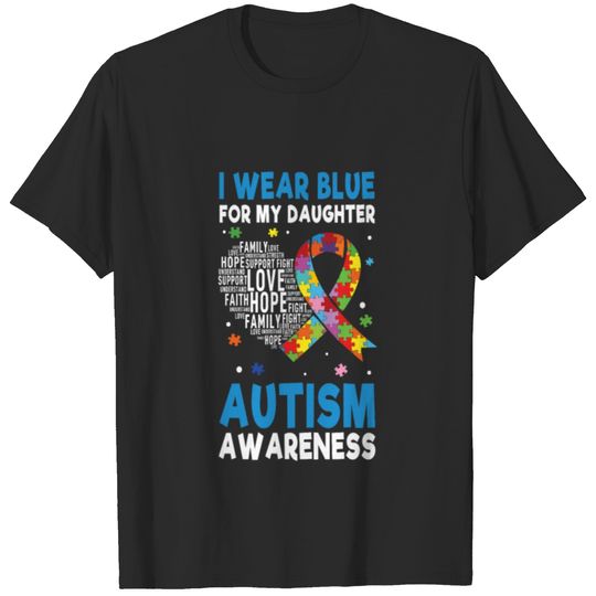 Blue My Daughter Special Puzzle Autism Awareness T-shirt