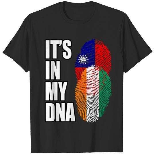 Taiwanese And Ivorian Mix Heritage DNA Flag T-shirt