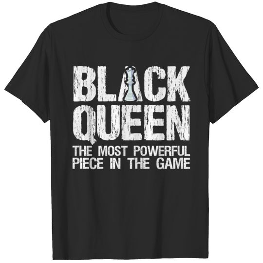 Womens Black Queen The Most Powerful Piece In The T-shirt