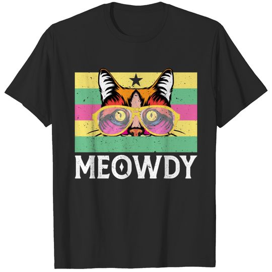 Meowdy Cat Meme For Cowboy Feline Lover T-shirt