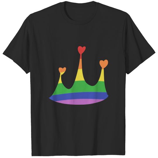crown king love rainbow T-shirt