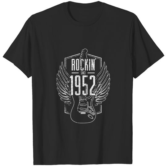 Rock Music 70th Birthday Gift Rockin Since 1952 T-shirt