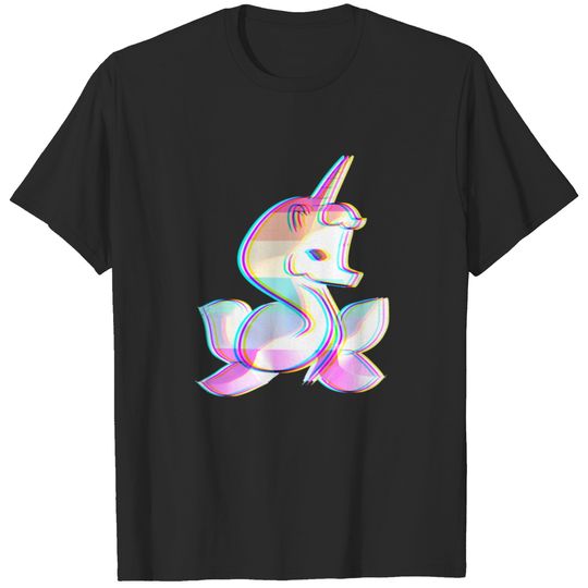 unicorn pink 3d effect animal icon T-shirt