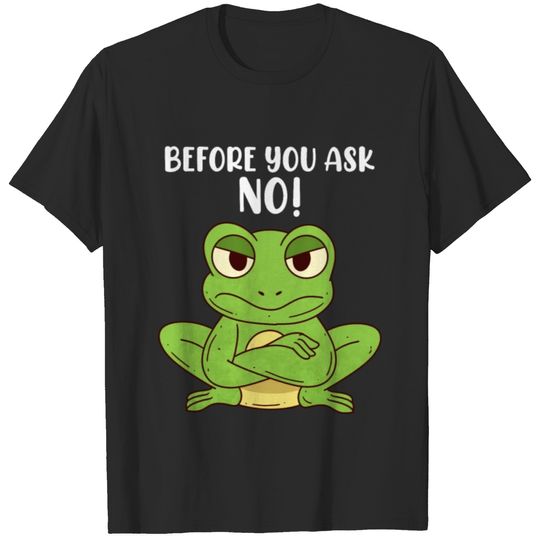 Before you ask no! Sarcasm Frog humor T-shirt