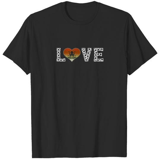 Love Octopus Retro Sunset For Sea Animal Lovers T-shirt