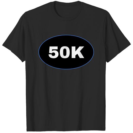 Ultra Marathon 50k Logo - Large Black Oval Bumper T-shirt