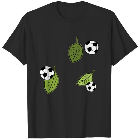 football balls pattern sports nature leaves nature T-shirt