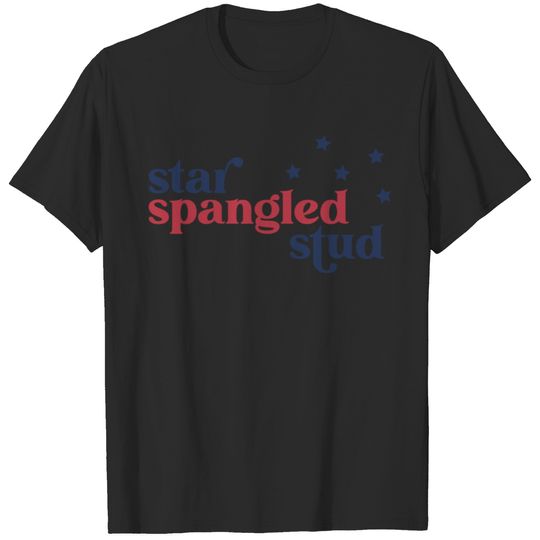 USA American Flag Design Star Spangled Stud T-shirt