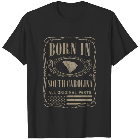 Vintage America US States Born South Carolina T-shirt