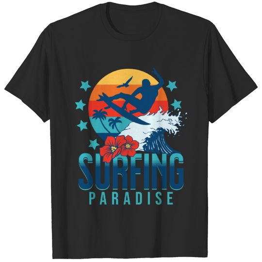 Surfing Paradise Funny Surfer For Family Vacation T-shirt