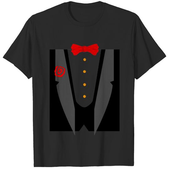 Tux W/Red Bow Tie T-shirt