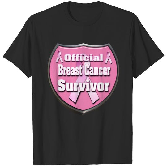 Breast Cancer Official Survivor Badge 4 correct T-shirt