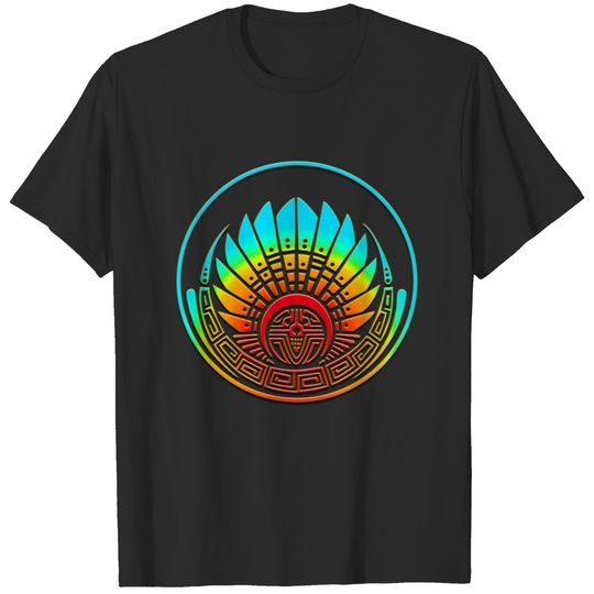 Mayan mask, crop circle, Quetzalcoatl, aztec T-shirt