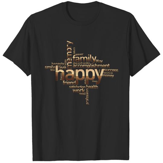 Happy Family Word Cloud No Background T-shirt