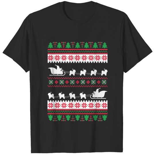 Bichon Frise Santa’s Reindeer Christmas Ugly T-Shi T-shirt