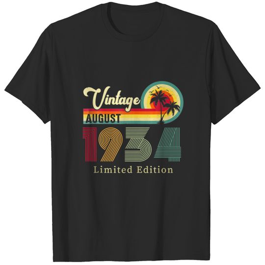Vintage August 1934 Birthday On The Beach 88Th T-shirt