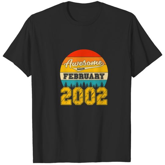 Awesome Since February 2002 20 Years Old Birthday T-shirt