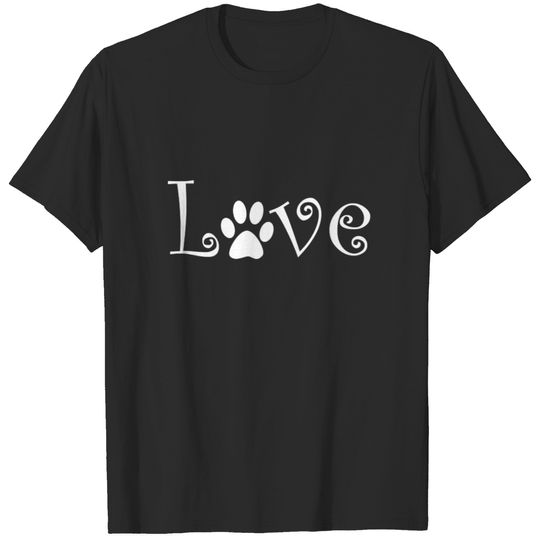 Love Dog Paw Print T-shirt