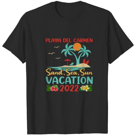 Beach Vacation 2022 Retro Mexico Playa Del Car T-shirt