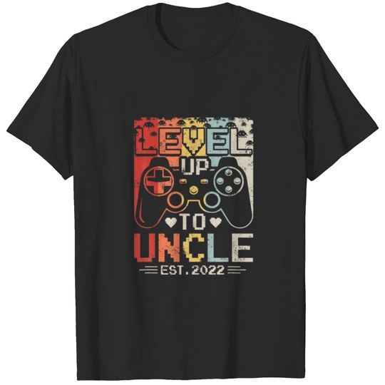 Leveled Up To Uncle Est 2022 Funny Soon To Be Uncl T-shirt