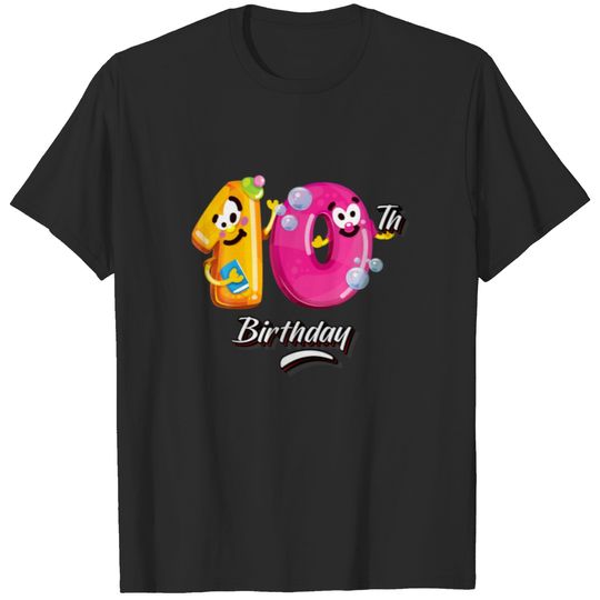 Its My 10Th And Happy Birthday Cartoon Figures T-shirt