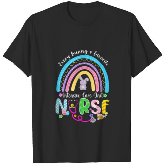 Icu Nurse Happy Easter Bunny Matching Family Party T-shirt